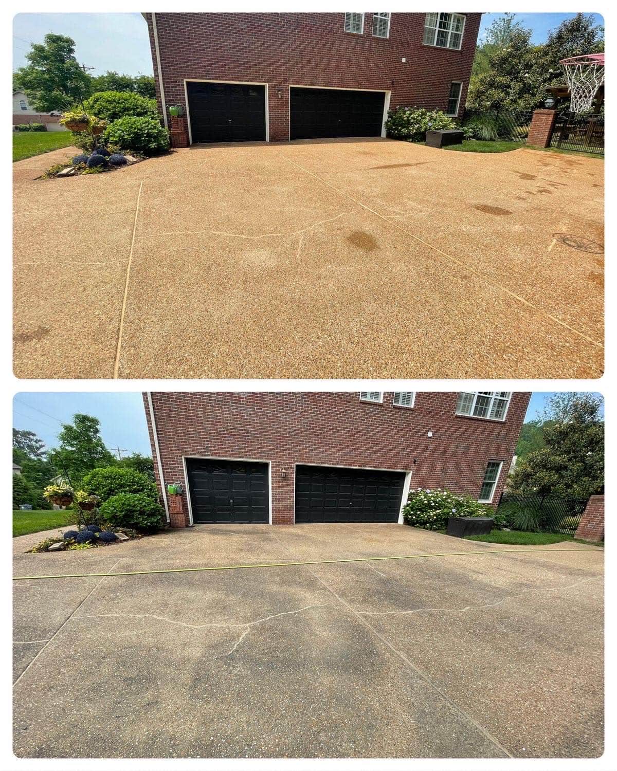 Before and after driveway pressure washing — Luffman's Pressure Washing